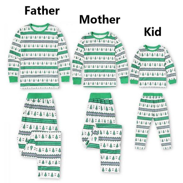 

christmas family clothing matching pajamas set xmas tree outfits children pyjamas for family cotton party nighty nightgown, Blue