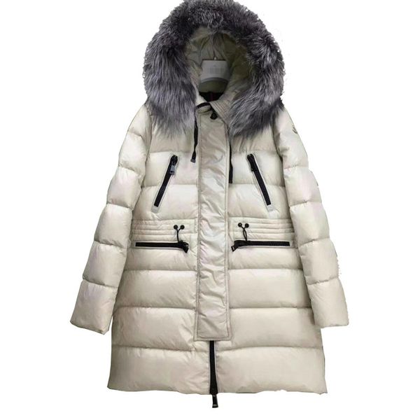 

2020 new womens parka winter coats long thick winter jacket warm fashion thick hoodie white goose casual hooded down jacket plus size s, Black