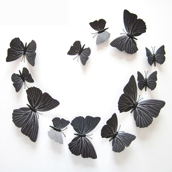 

12pcs 3d 2016 selling 12pcs 3d butterfly sticker art wall mural door decals home decor room0.855
