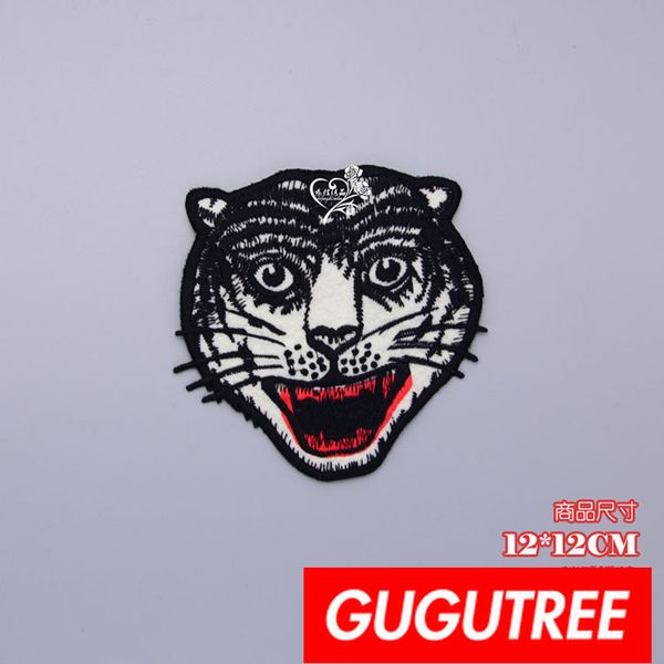 

gugutree embroidery patches tiger patches badges applique patches for clothing sp-477, Black