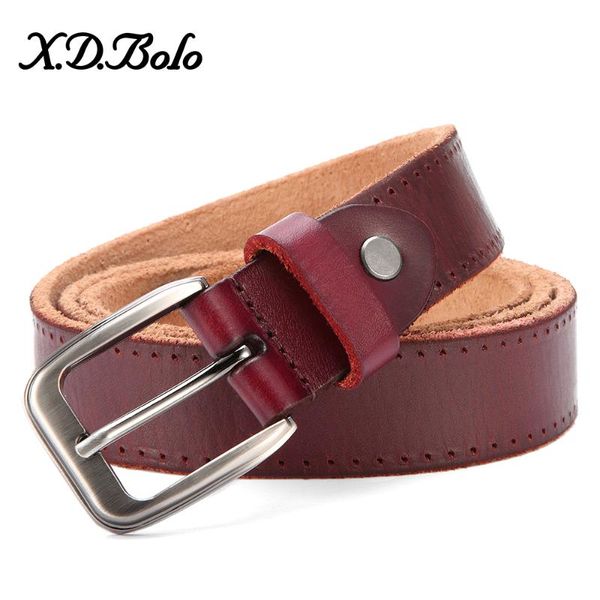 

xdbolo genuine leather belts for women fashion pin buckle woman belt cow skin strap female belt width 2.8 cm, Black;brown