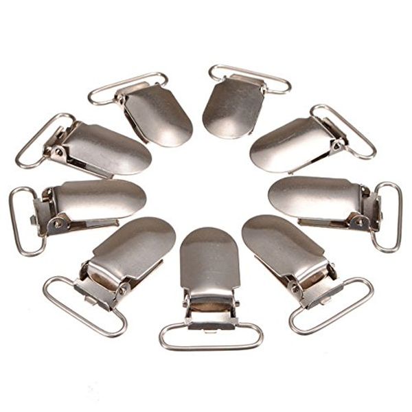

30pcs metal suspender paci pacifier webbing ribbon mitten clips hook holder
