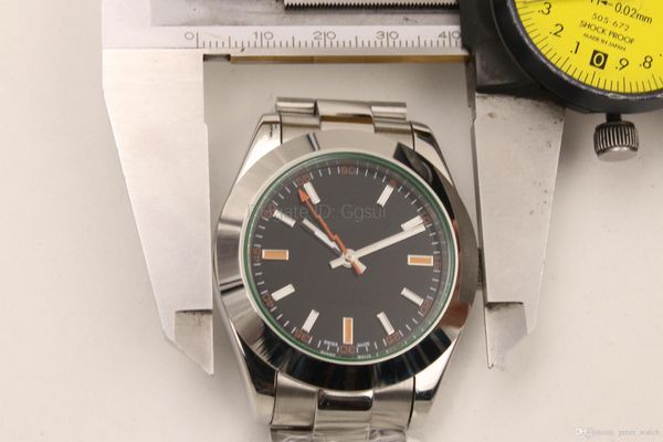 

luxury men's watch 116400 series 40mm sapphire glass automatic mechanical movement 316l stainless steel original folding buckle high qu, Slivery;brown