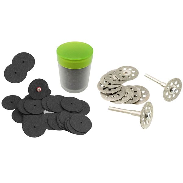 

10pcs mini 22mm diamond cutting disc saw blade mill sheet & 36pcs 24mm resin cutting grinding wheel rotating blade disc tool ele