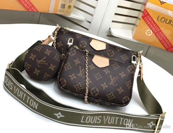 

New real leather high qualtiy bag three bag one price men and women me enger bag multi pochette acce orie chain retro coin walle