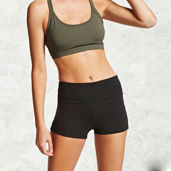 

2019 spring and summer new pattern casual solid color sports shorts women, White;black