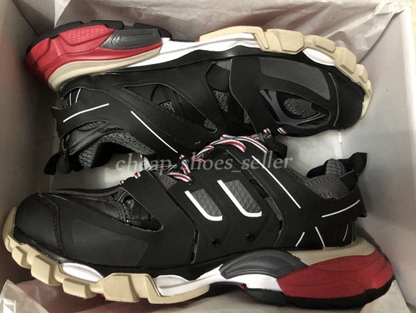 

3m track 3.0 mens running shoes triple black yellow luxury men women jogging brand designer sports sneakers with box 36-45, White;red