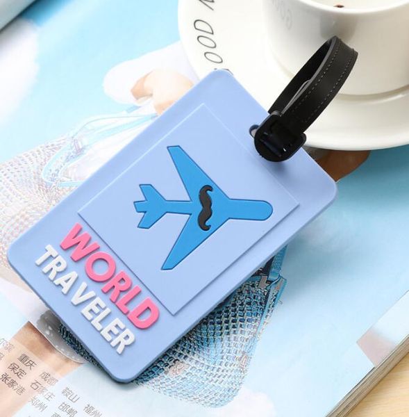 DHL 100pcs Baggage Tag Mundial Printing traveller Acessórios Silica Gel Suitcase ID Addres Titular bagagem Boarding Etiqueta portátil