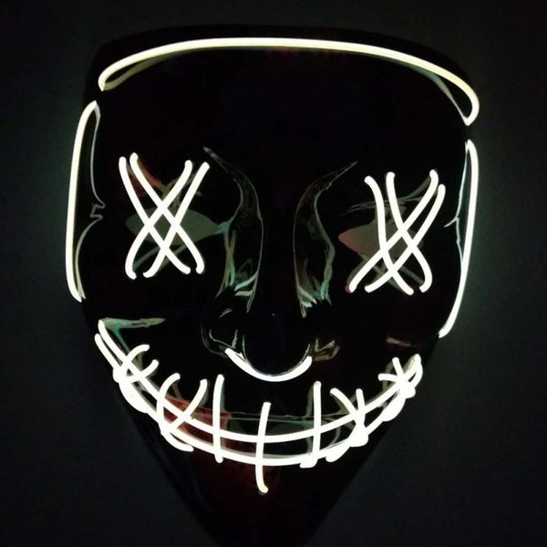 

halloween mask led light up party masks fluorescent fake luminous party masks festival cosplay costume glow in dark