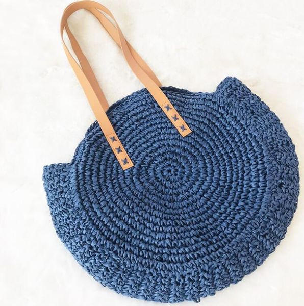 

большая летняя сумка трава ткачество богемия классический национальный стиль для женщин досуг пляж плеча путешествия сумка для хранения