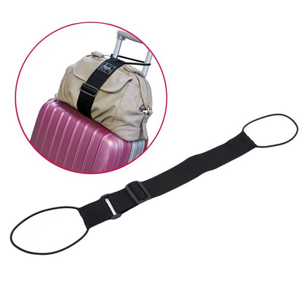 

adjustable elastic luggage belt travel luggage suitcase fixed belt trolley carrying accessories supplies, Black