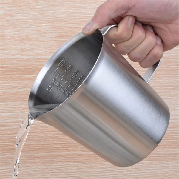 

stainless steel measuring cup graduated/baking/liquid/milk coffee cup pitcher measure for cooking tool 500ml/1000ml