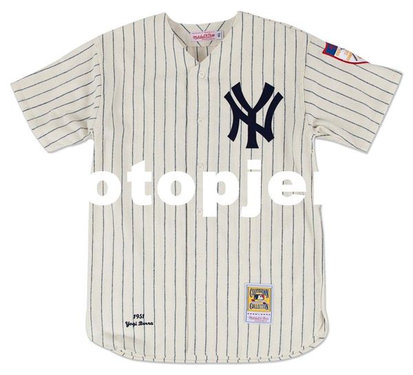 

yogi berra new york mitchell & ness retro 1951 jersey, Black;blue