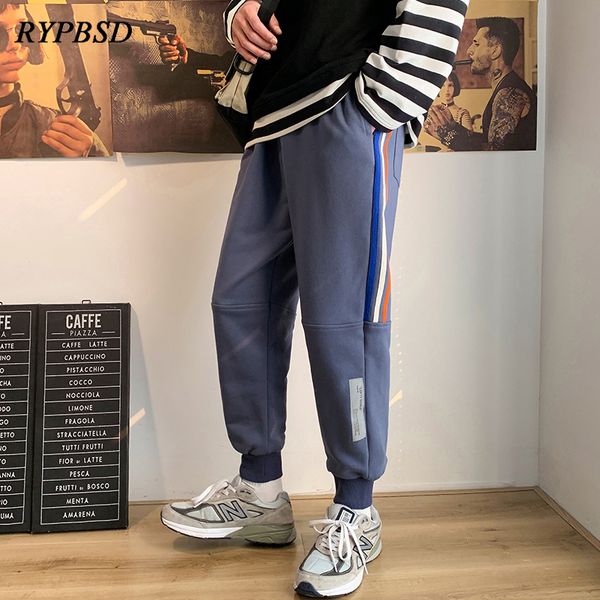

полосатые брюки мужчины 2020 весной новый молодой красивый хлопок sweatpants мужчины повседневные брюки упругой незакрепленной бегуны спорти, Black