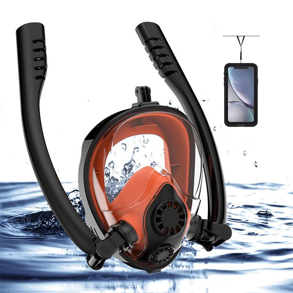 

anti-fog diving mask waterproof phone case combination package selling explosion-proof children's snorkeling mask