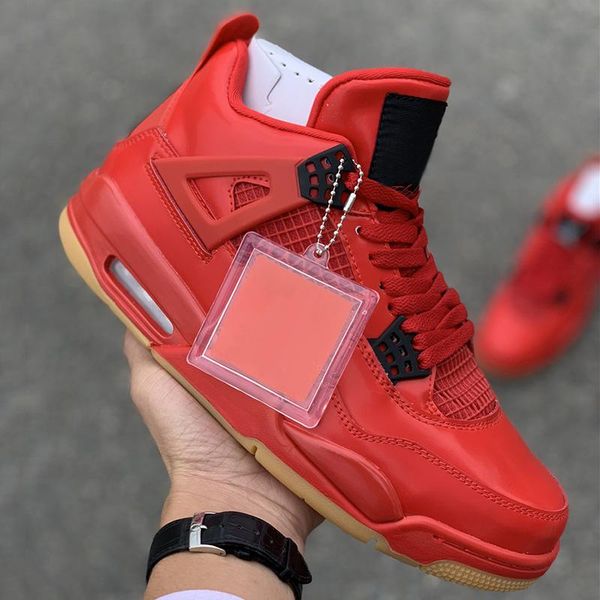 

New Update Singles Day Basketball Shoes 4s Christmas Red Upper Leather TOP Quality Mens Designer Athletic Sports Shoes