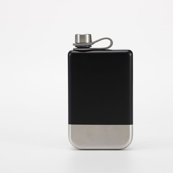 

оптовая логотип пользовательских стилей 9oz площади щепка черного цвета vacuum двустенных изолированный фляжка для man