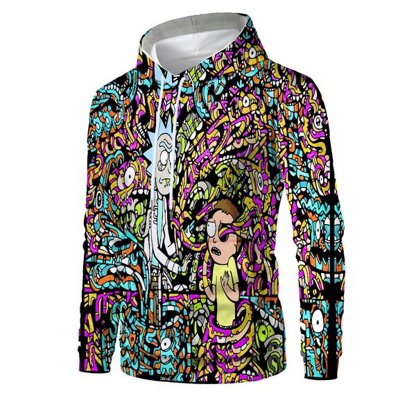 

mens designer fashion vests cartoon animation 3d digital printing hoodie, Black