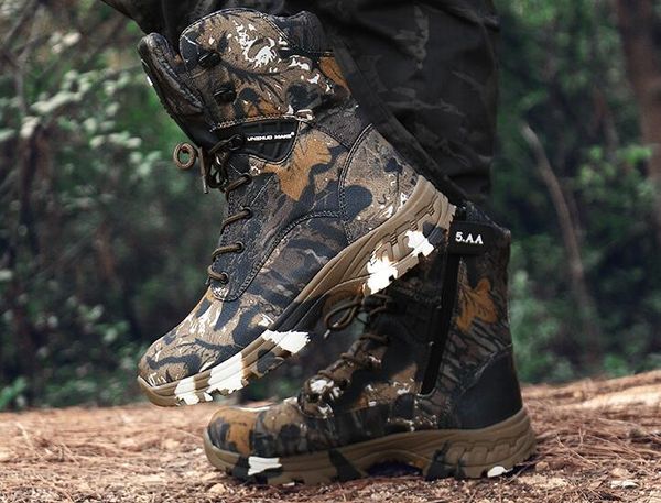 

fashion men high camouflage waterproof combat boots antiskid military boots tactical fitness training yakuda local online store 2022