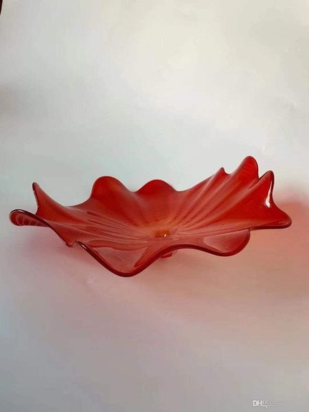 Decorazione artistica Piatti in vetro soffiato OEM OEM Piastre a parete in vetro a mano al 100% Hotel Big Chihuly Style Wall Lights