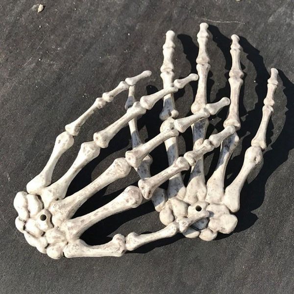 

halloween decoration realistic life size skeleton hands plastic fake human hand bone zombie party terror scary props