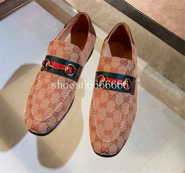 

new men's canvas horsebit loafer luxury designer shoes men's loafers leather fashion ky9z0 size 39-45 fdzhlzj, Black