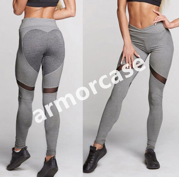 

женщины плотно облегающие тренировочные брюки сетка пэчворк персик прикладом йога брюки спортивный зал леггинсы эластичный леди в целом полн, Blue