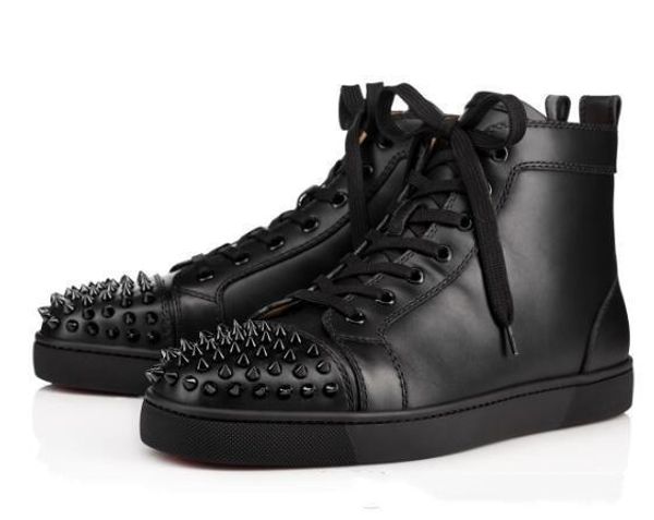 

classic suede spikes sneakers red sole men shoes spikes men&#39s flat hightrainers sneakerand be, Black