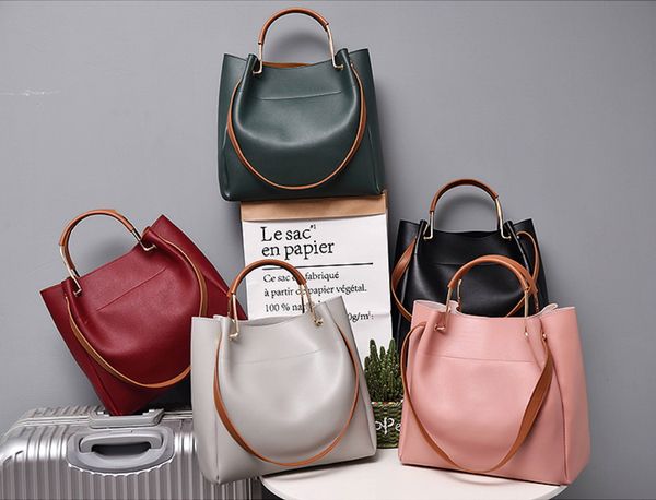 

new style women's bag bag bucket bag-korean-style simple versatile women's shoulder handbag shoulder large bag