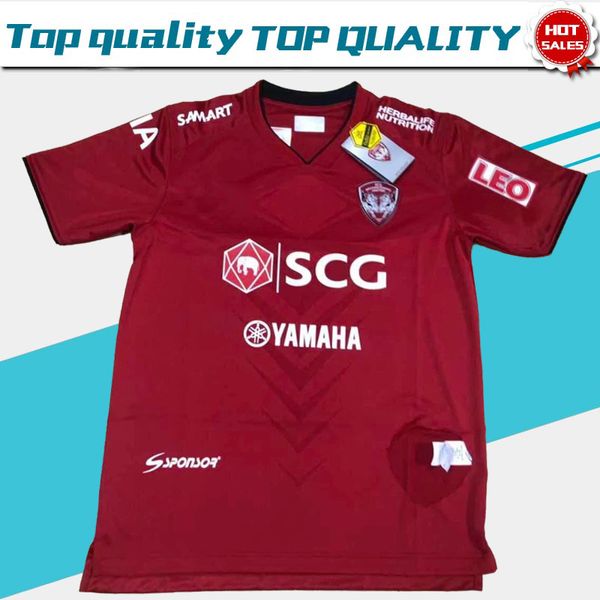

2019 scg muang thong united soccer jersey home shirt 19/20 sports wear soccer short sleeve football uniforms league club customized sales, Black;yellow