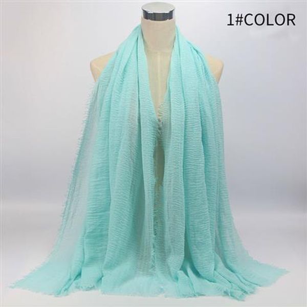

monochrome cotton and linen scarf, new hair and shawl, crumpled scarf, Blue;gray