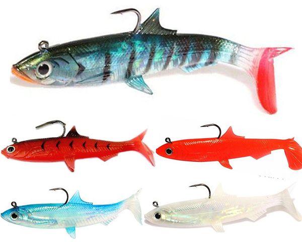 

trout hook swimbaits 12cm 28g 3-d eyes soft plastic body simulation fishing baits gitzit paddle lure
