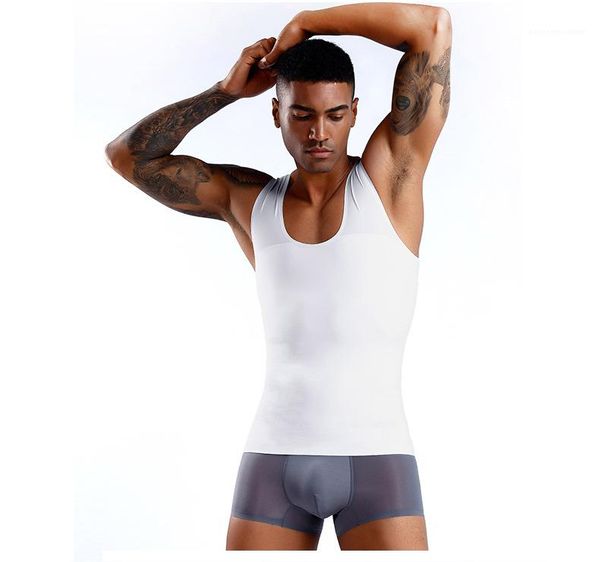 

бег одежда мужская тощий нижнее белье спорт mens лета дышащий жилет сплошной цвет рукавов тонкий gym топы, White;black