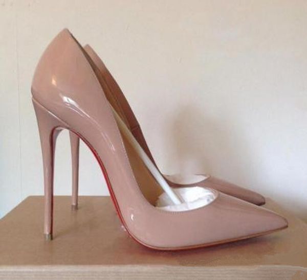 

classic brand red bottom high heels platform shoe pumps nude/black patent leather peep-toe women dress wedding sandals shoes size 35-42