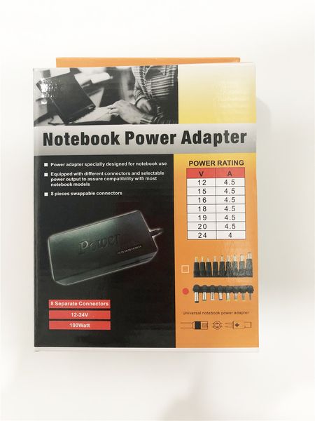 

universal 96w au eu uk us lapnotebook 12v-24v ac charger power adapter with 8 connectors