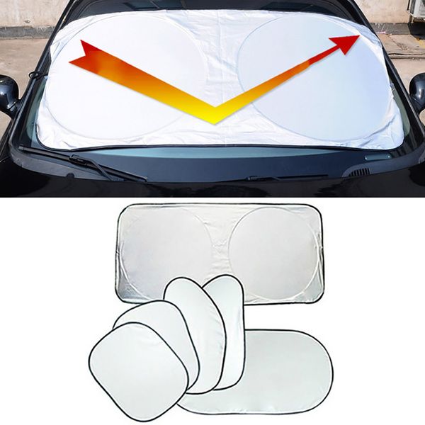 

kongyide auto 6pcs car sun shade folding silvering reflective window shade visor shield cover film for window auto accessories