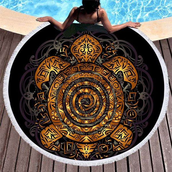 Acheter Tortue De Mer Grand Rond Serviette De Plage Glands Luxe Noir Serviettes De Plage En Microfibre Pour Adultes Enfants Douche Dété Serviette De