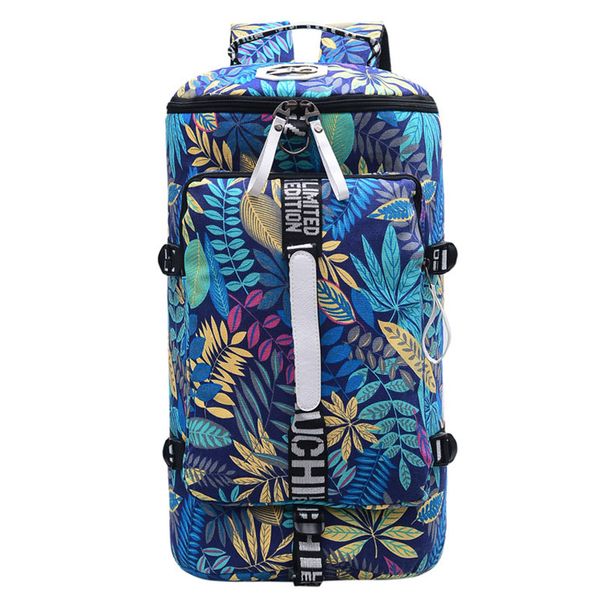 

outdoor large capacity red palm trees canvas gym bag sport men women big sport bag fitness handbag yoga mat sac de