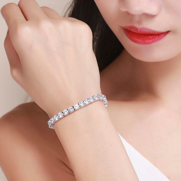 

5mm 16-20cm 925 sterling silver round cz stone tennis bracelets for women pulseras pulseira bracelete jewelry bileklik bracciali cx200702, Black