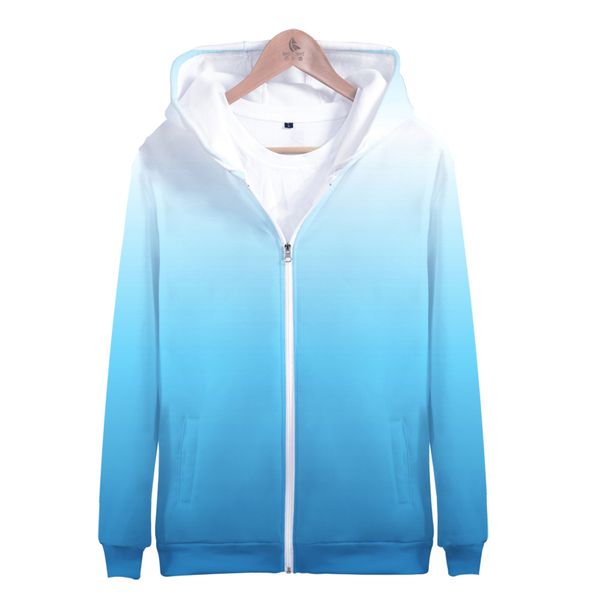 

pure color zipper hoodies men women sweatshirts custom colourful gradient hoodie men's solid colour hooded men's 3d zip up coats, Black