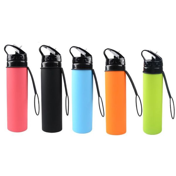 

600ml flexible silicone folding cup outdoor travel sports hiking camping portable drink water bottles kettles supplies gift
