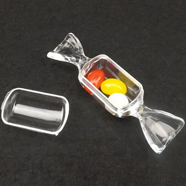 

10pcs/lot candy shape wedding candy box transparent plastic storage container kids gift collection organizer boxes 8*2.2*2.4cm