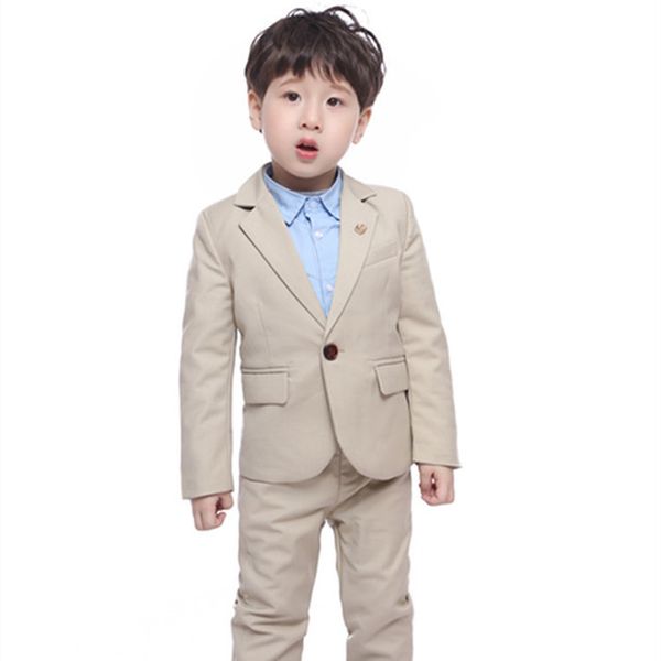 

children blazer pants tie 3pcs formal tuxedo clothing set wedding suits for flower boys school kids prom performance costume, White