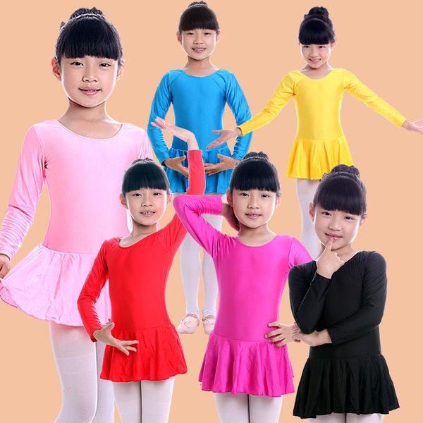 

long sleeved rhythmic gymnastic leotard skate ballerina clothes discount roupa de bailarina girls ballerina dress dance costumes, Black;red