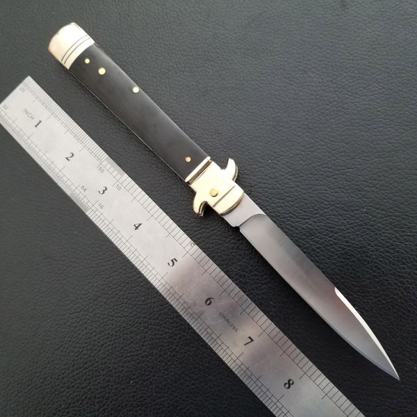 

Inox 9" рычаг автоматический итальянский нож темный Рог латунь валик(4" Сатин плоский) лезвие