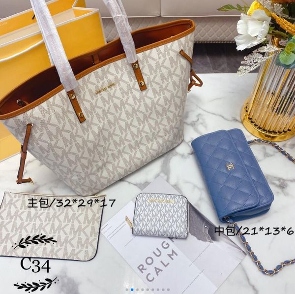 

2020 new all-match ladies three-piece suit new fashion exquisite women's backpack handbag lady crossbody bag large capacity backpack