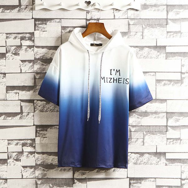 

fall 2020 clearance discount men's short sleeve t-shirt trend new half sleeve hooded sweater, White;black