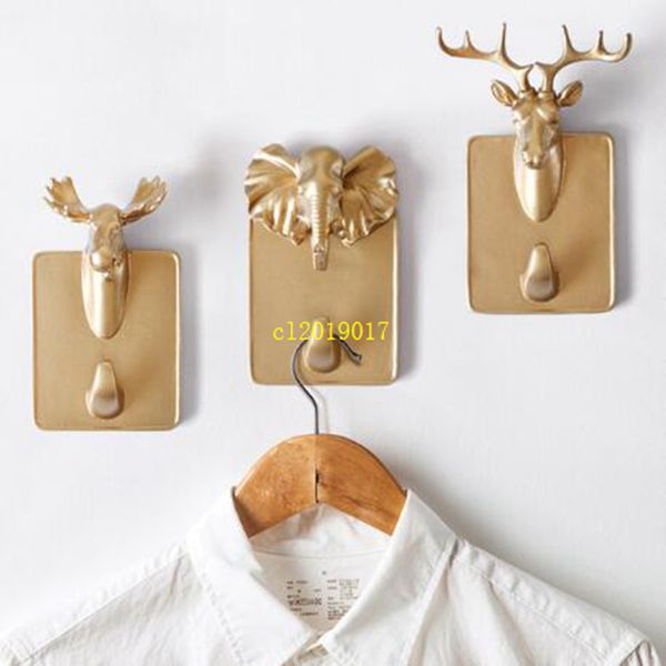 

european creative animal adhesive hook personality wall hanging clothes hook bathroom multi-function key