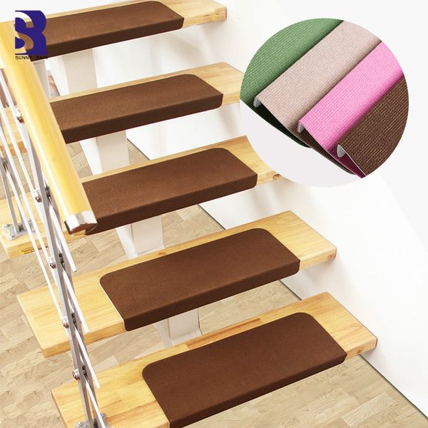 

sunnyrain 13-piece installation stair mat self-adhesive stair treads rug non-skid stair step carpet 70x21cm 55x21cm