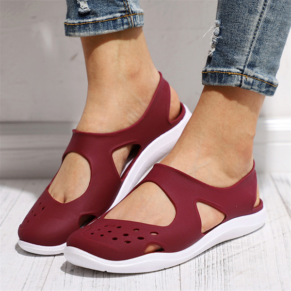

summer women sandals soft flat slip on female casual jelly shoes girl sandals hollow out mesh flats beach footwear new, Black